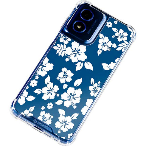 Blue and White Moto G 5G (2024) Clear Case